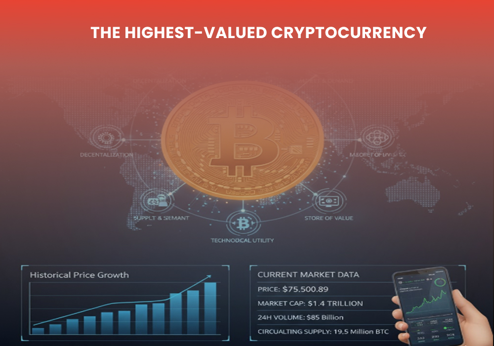 Bitcoin The highest-valued cryptocurrency